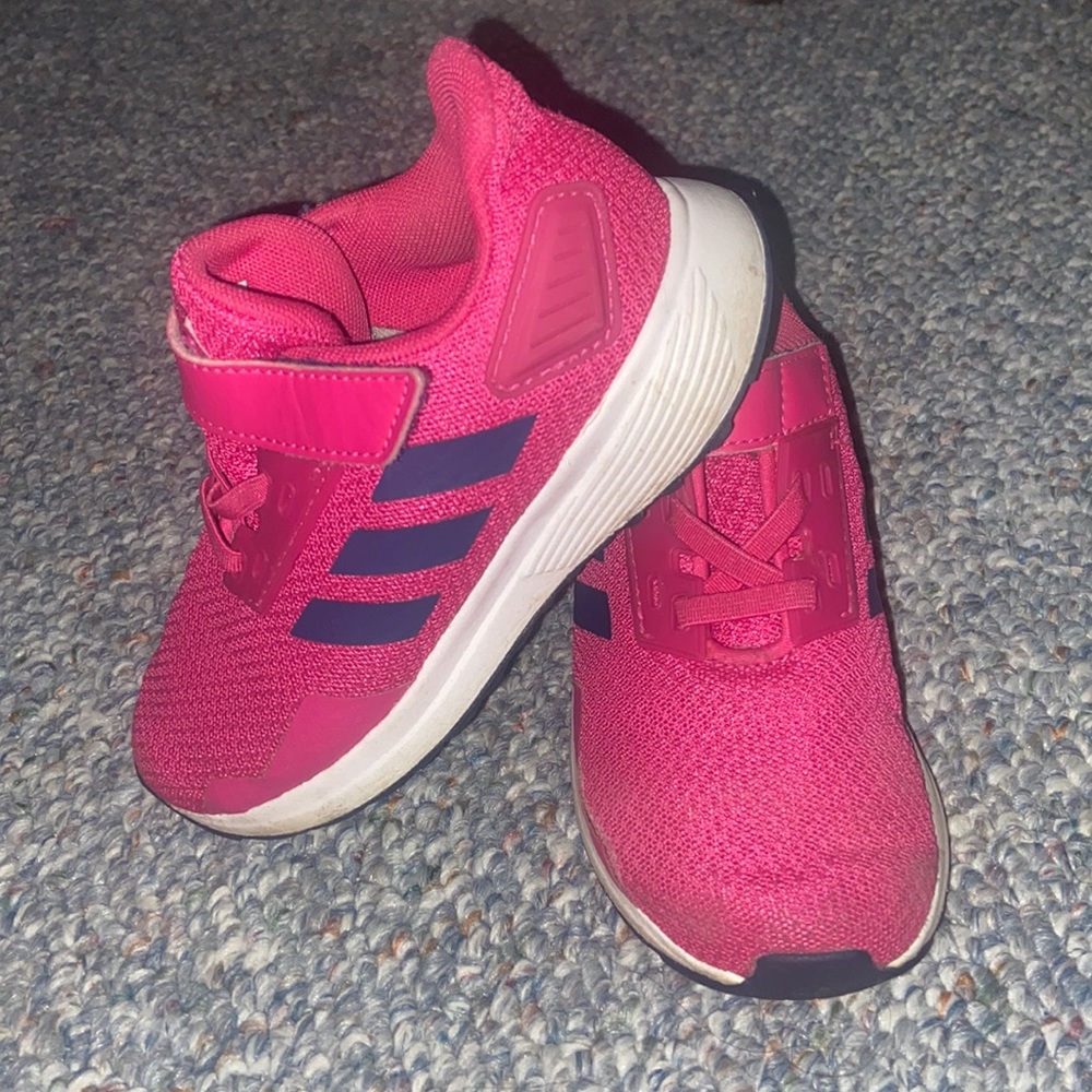 Hot pink and navy blue adidas size 10 T